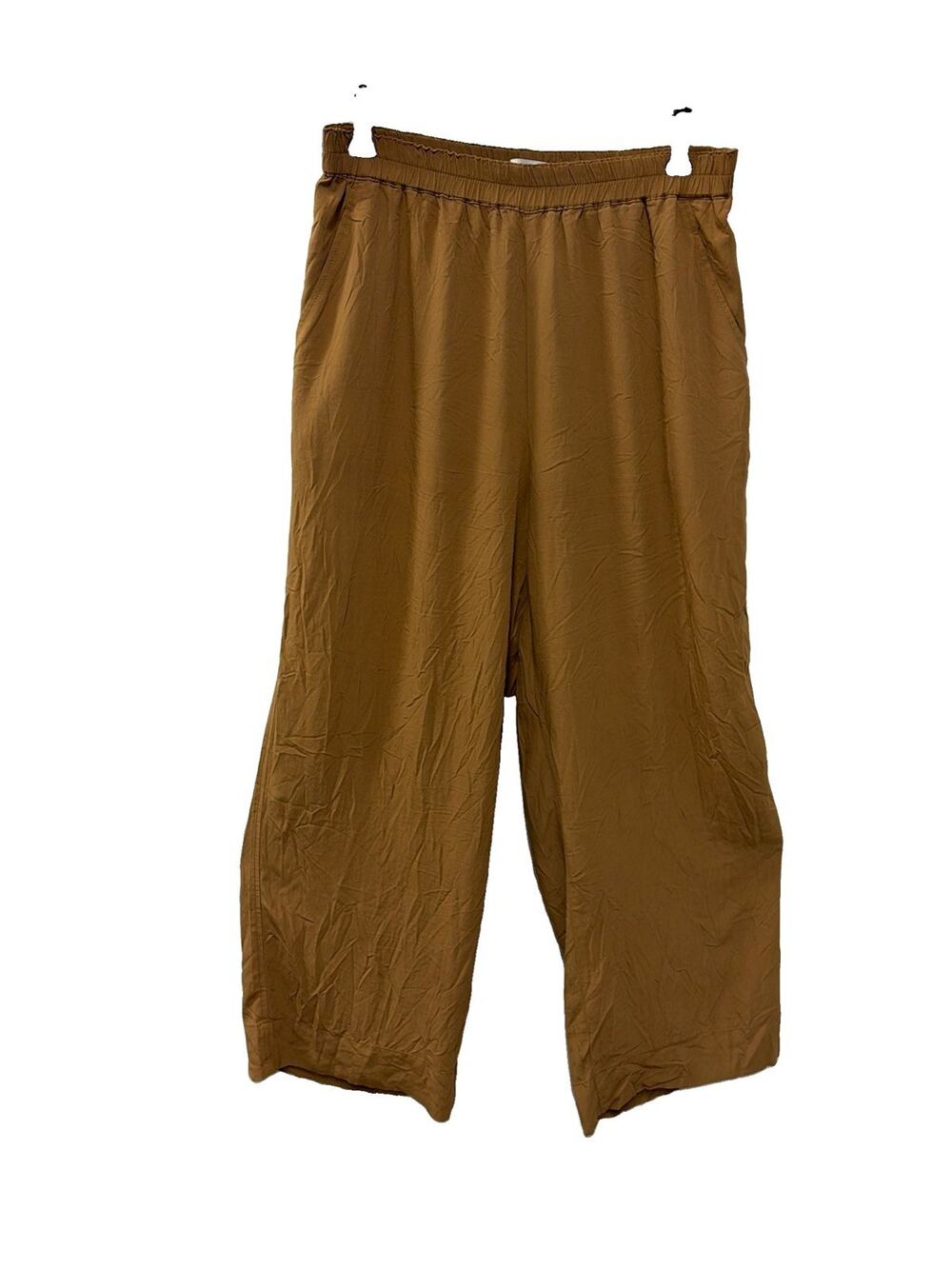 Uniqlo x JW Anderson Wide Leg Pull On Pants Womens Medium Trousers Brown Pockets